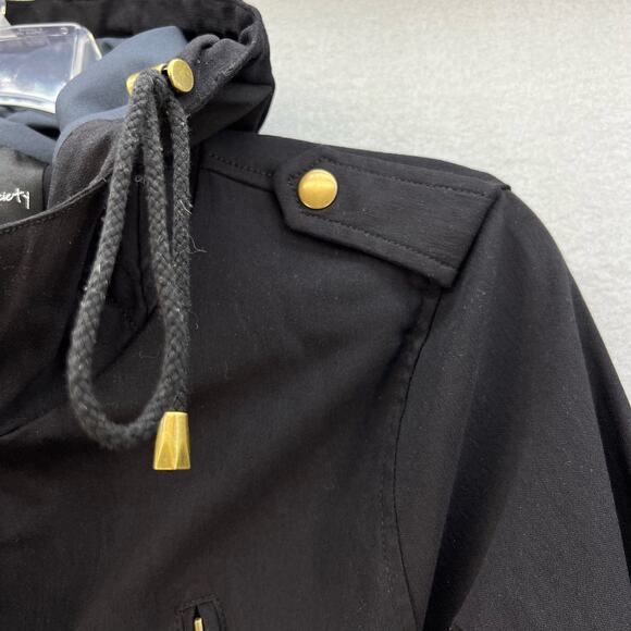 Eden Society Jacket Women's L Black Hooded Cargo Jacket Normcore Outdoors - Picture 8 of 12